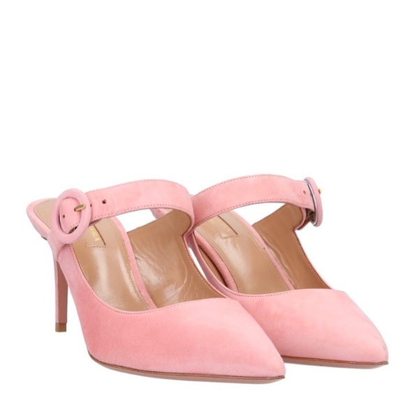 ✅SOLD✅ Aquazurra 75mm Blossom Suede Buckled Mules - Picture 7 of 12